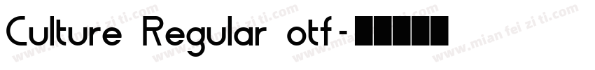 Culture Regular otf字体转换
